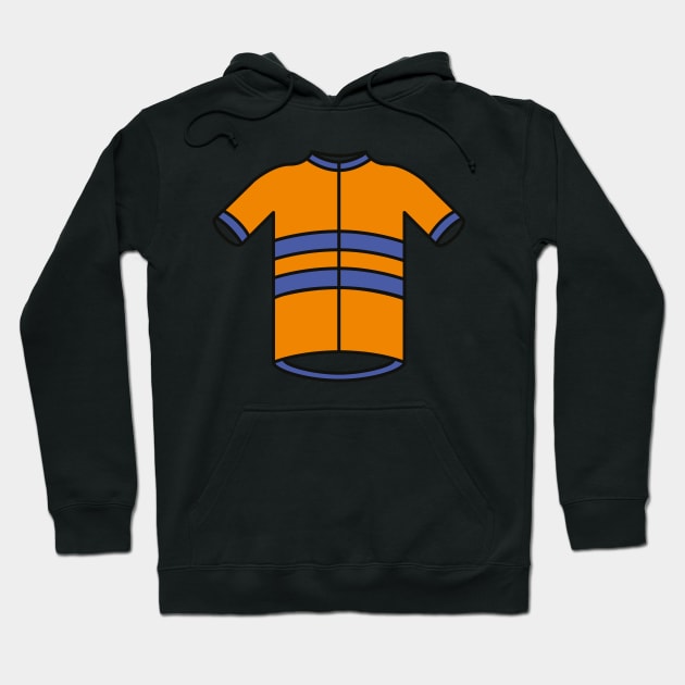 Orange & Blue Cycling Jersey Pattern Hoodie by Radradrad